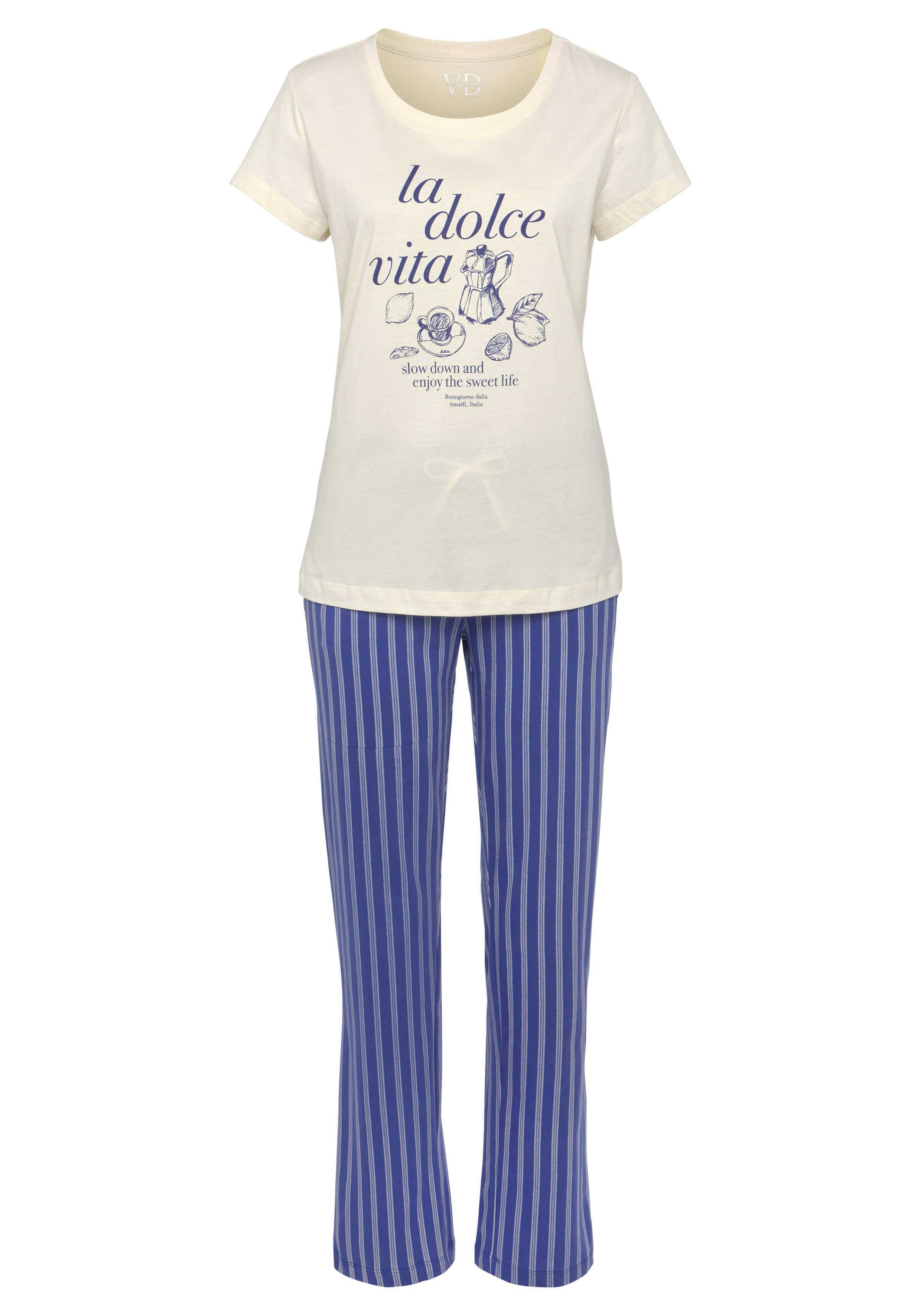 Vivance Dreams Pyjama met fijn streepdessin (set, 2-delig) pyjama's maat 36/38 paars