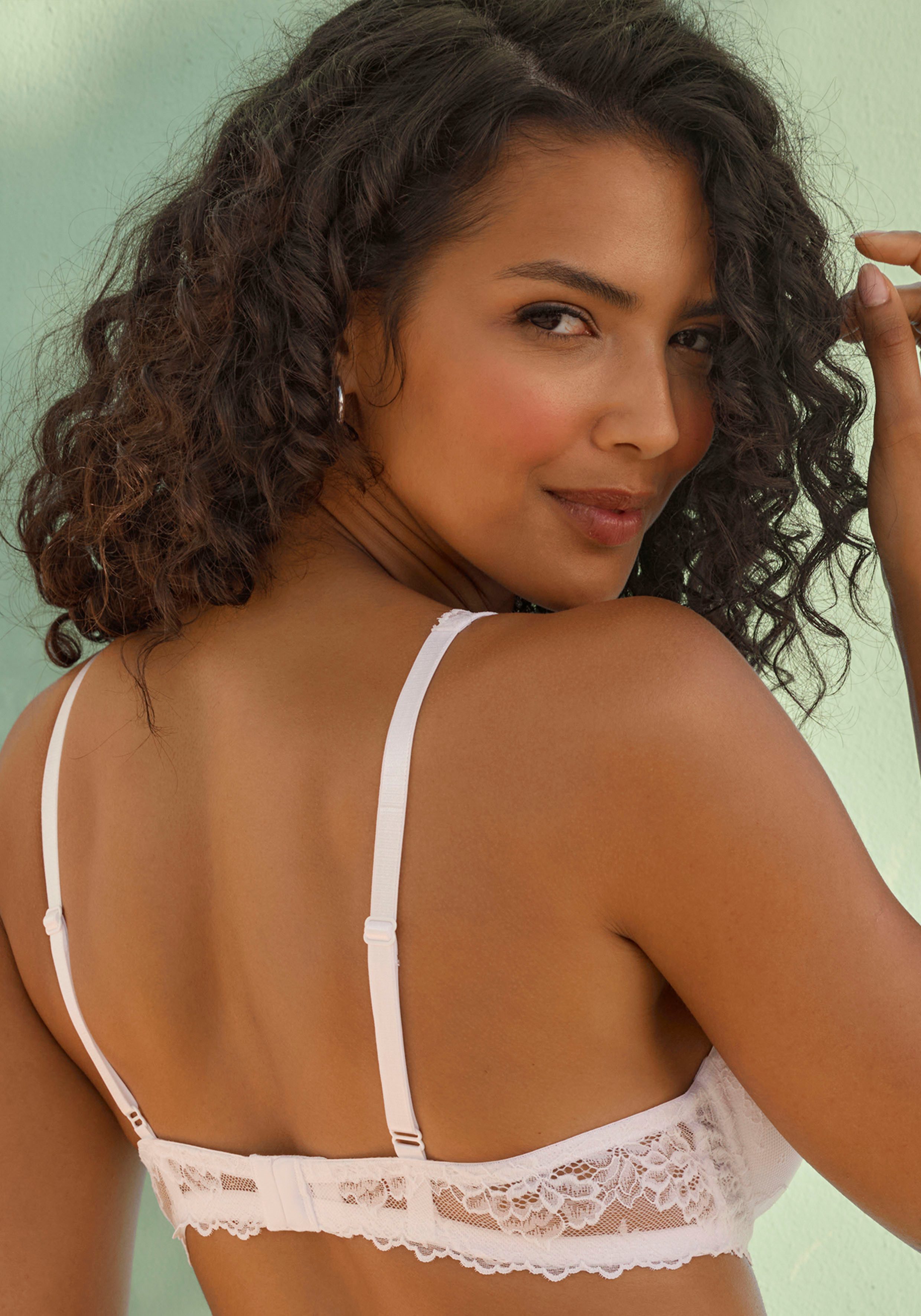 Lascana Push-up-bh met beugel in trendy high-apex ontwerp, sexy lingerie