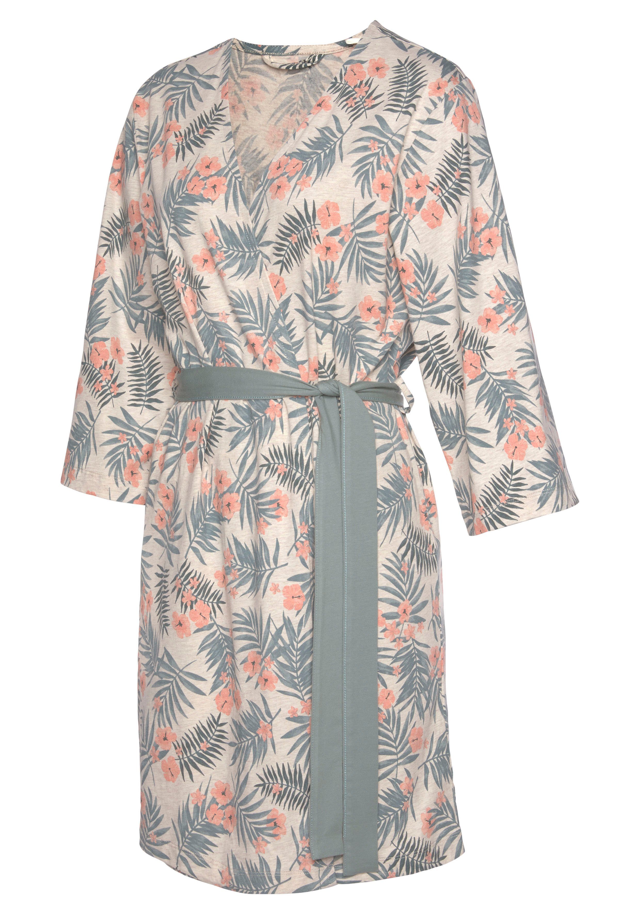 Lascana Kimono in uni en print all-over