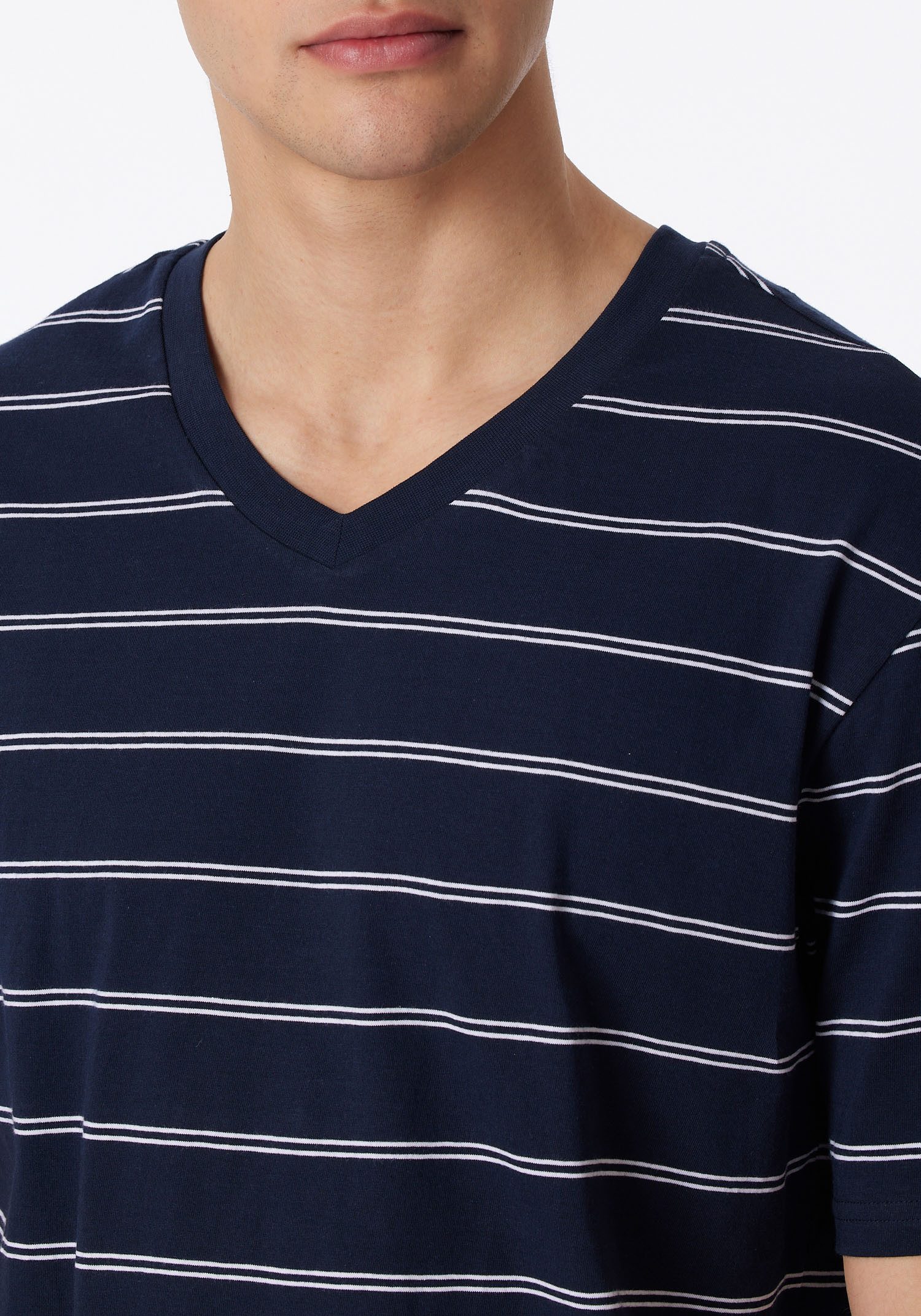 Schiesser Shortama "Dark Sapphire" met mooi streeppatroon (2-delig, 1 stuk)