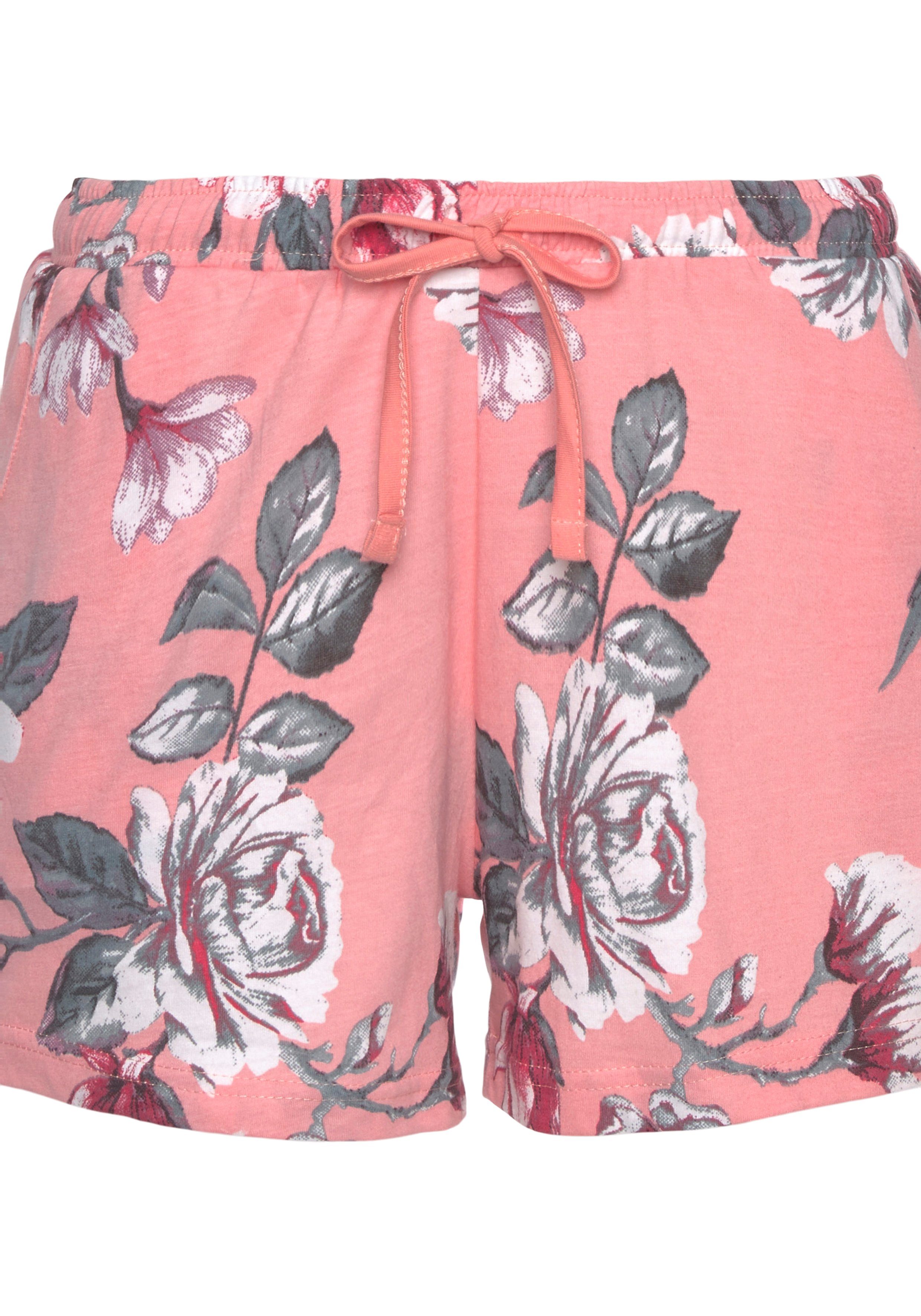 Vivance Dreams Shortama met bloemenprint (2-delig, 1 stuk)