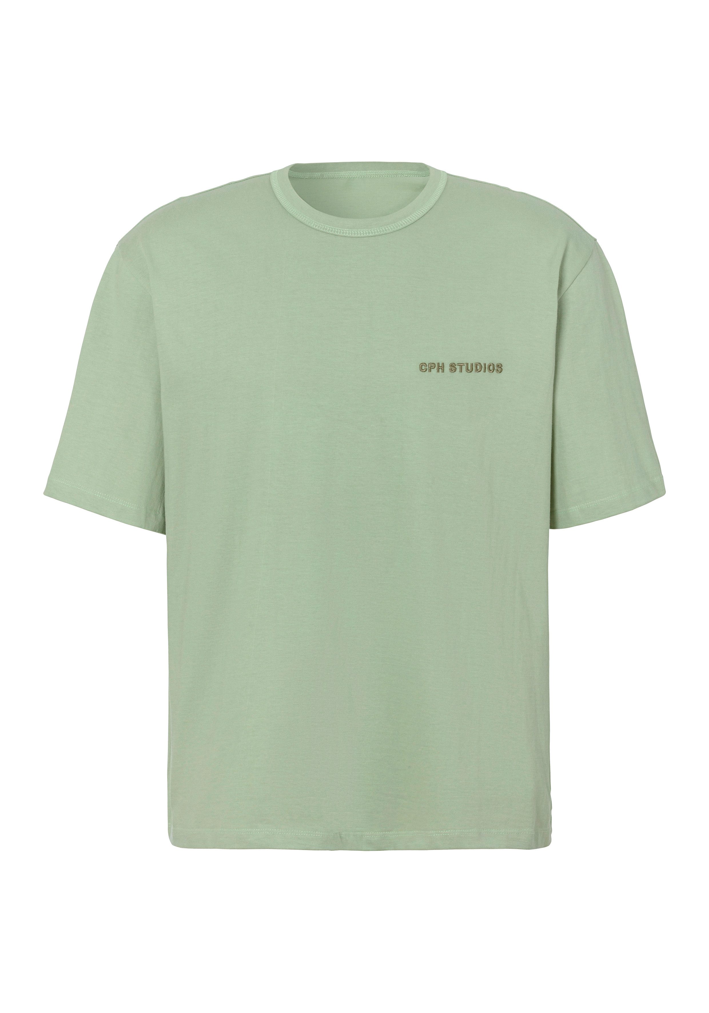 Copenhagen Studios T-shirt Met hoogwaardige logoborduring , loose-fit, oversized shirt van zware biologische katoenkwaliteit heren maat XXL (60/62) groen