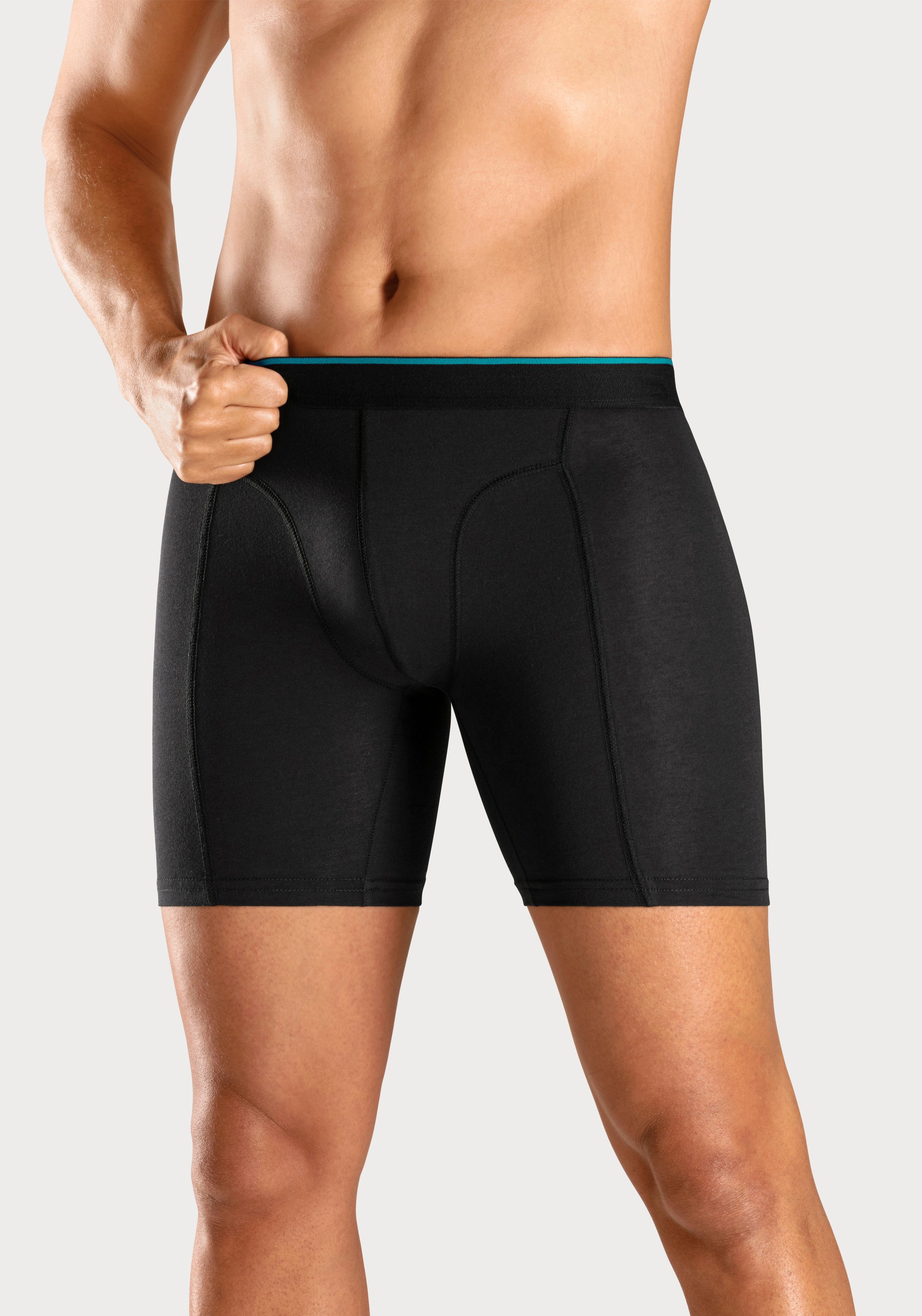 AUTHENTIC LE JOGGER Lange boxershort met twee kleuren geweven band en langere pijpen (set, 5 stuks)