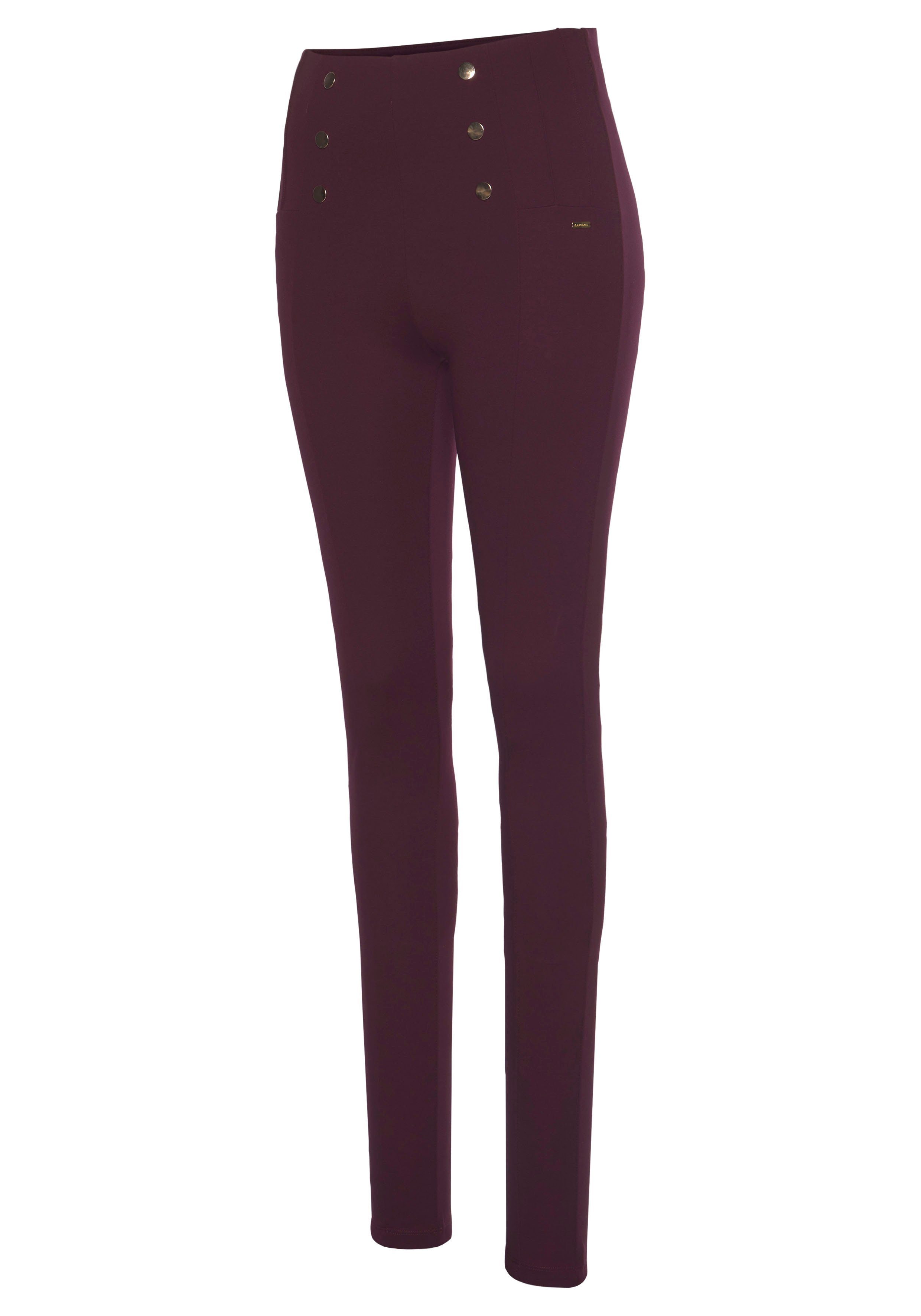 Lascana Highwaist legging met decoratieve knopen