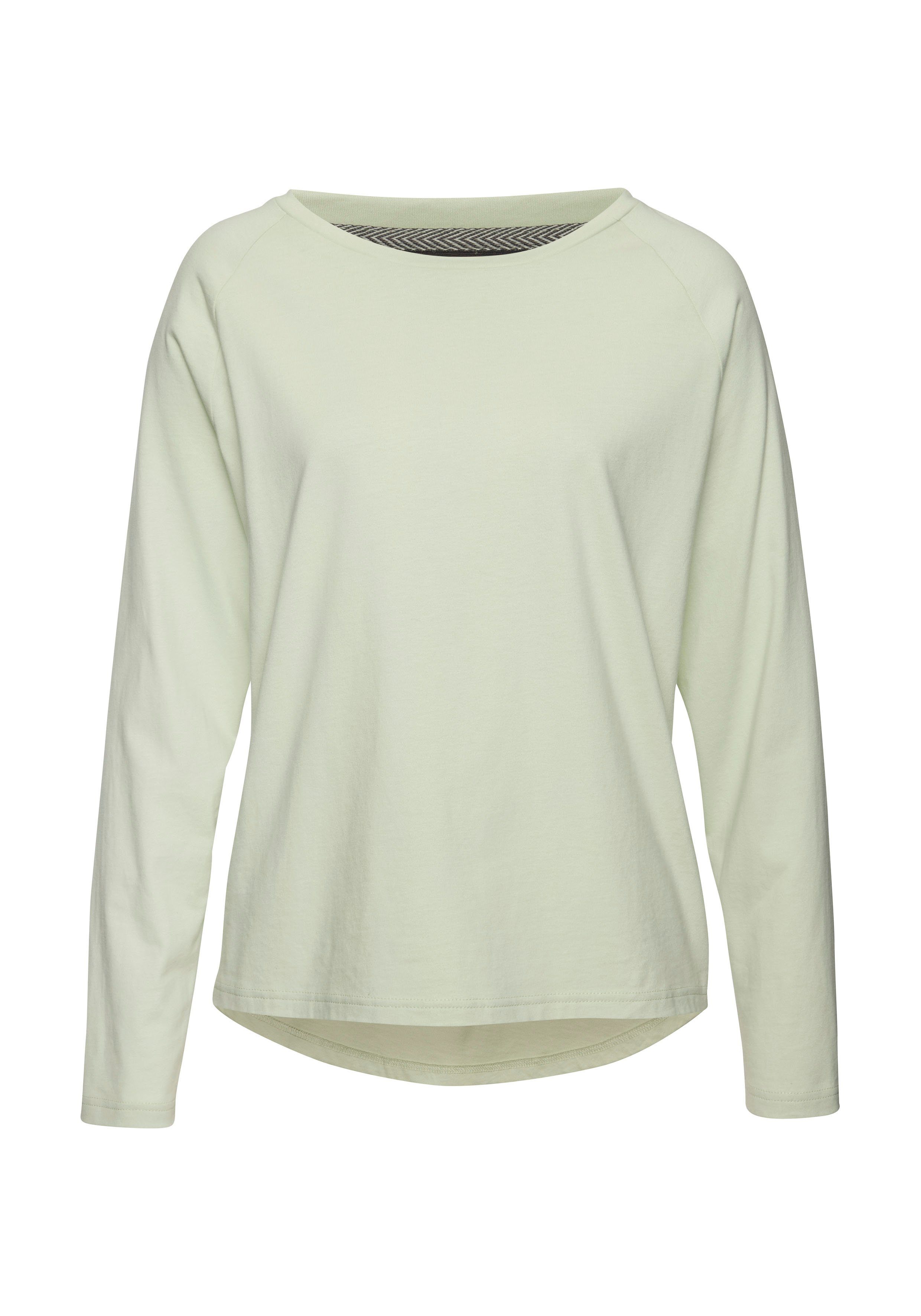 Elbsand Longsleeve TINNA met logoprint op de rug, shirt met lange mouwen van een katoenmix, sportief-casual strandtruien maat L (40) groen