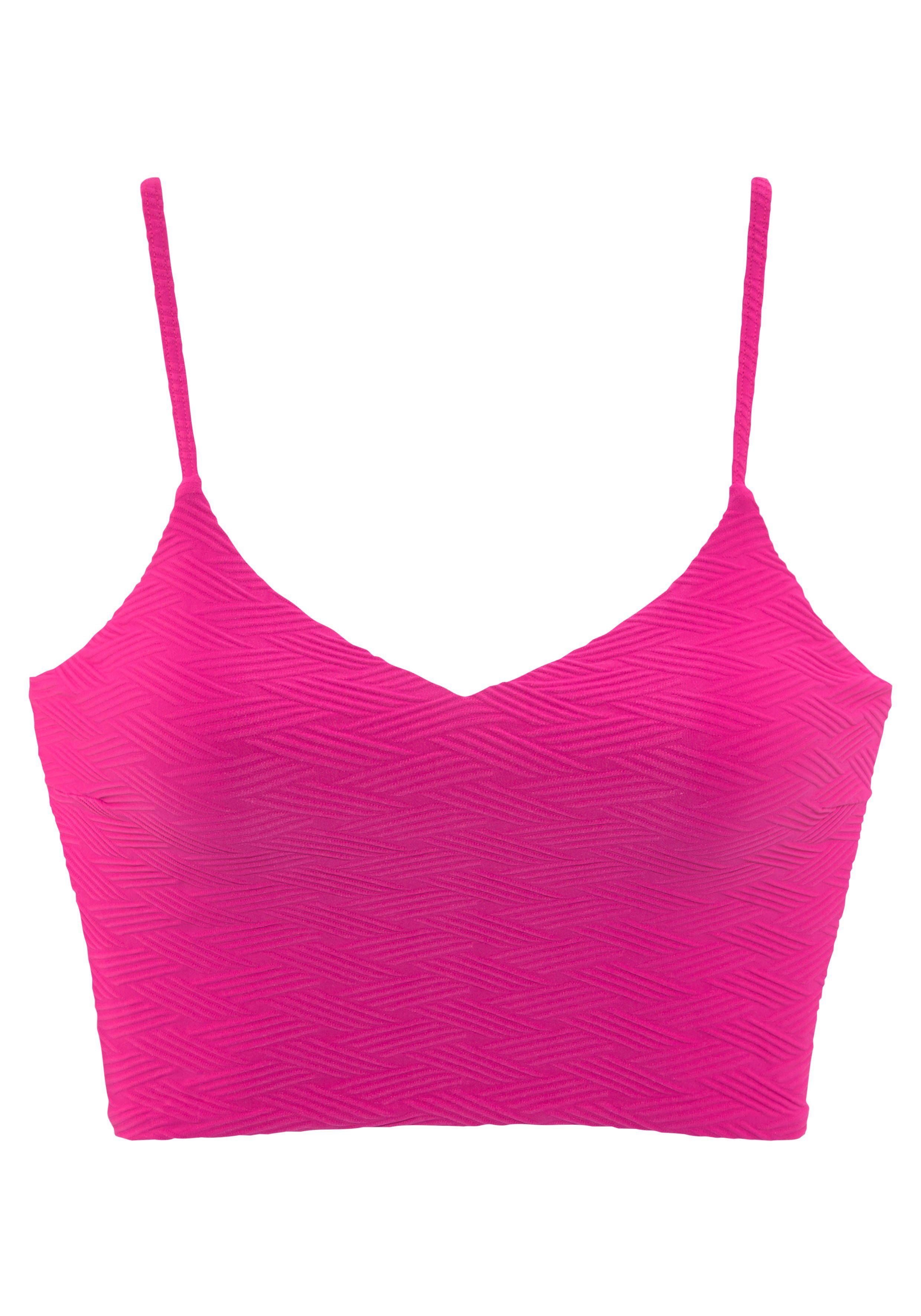 Sunseeker Crop-bikinitop Loretta met structuurpatroon