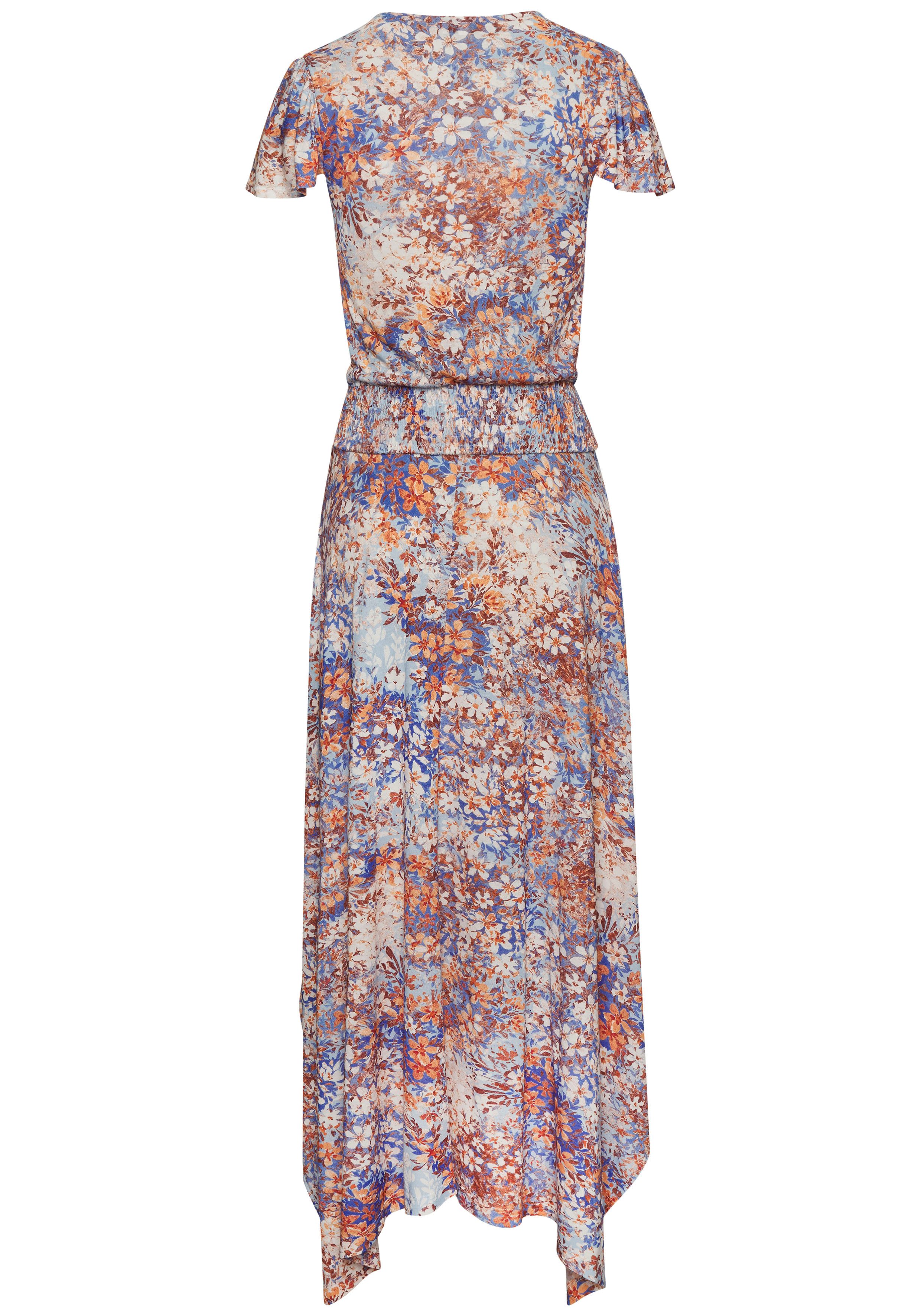Buffalo Maxi-jurk met asymmetrisch vallende zoom, zomerjurk met alloverprint