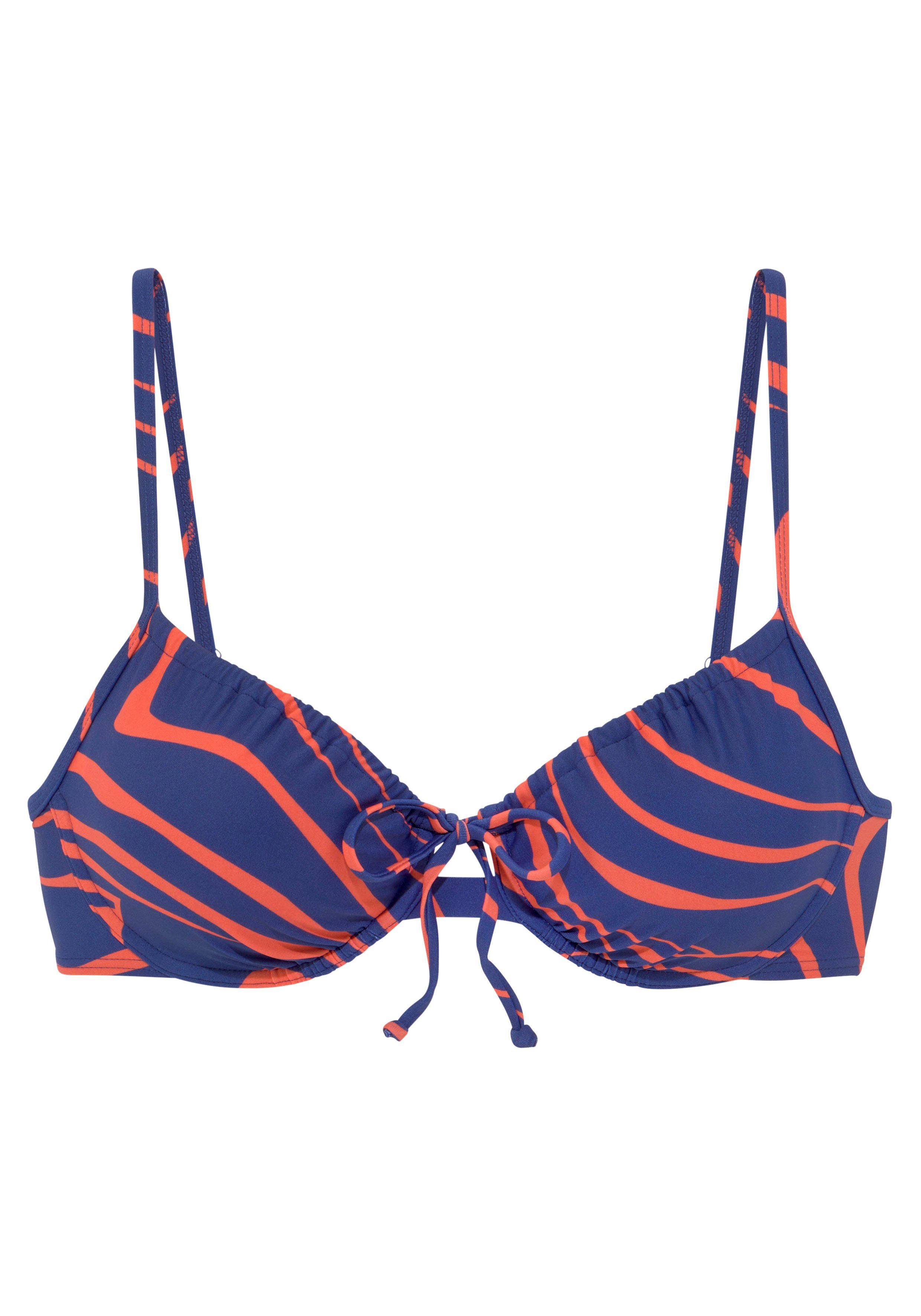 Buffalo Bikinitop met beugels Dune met modieus motief beugel bikini's maat B B blauw