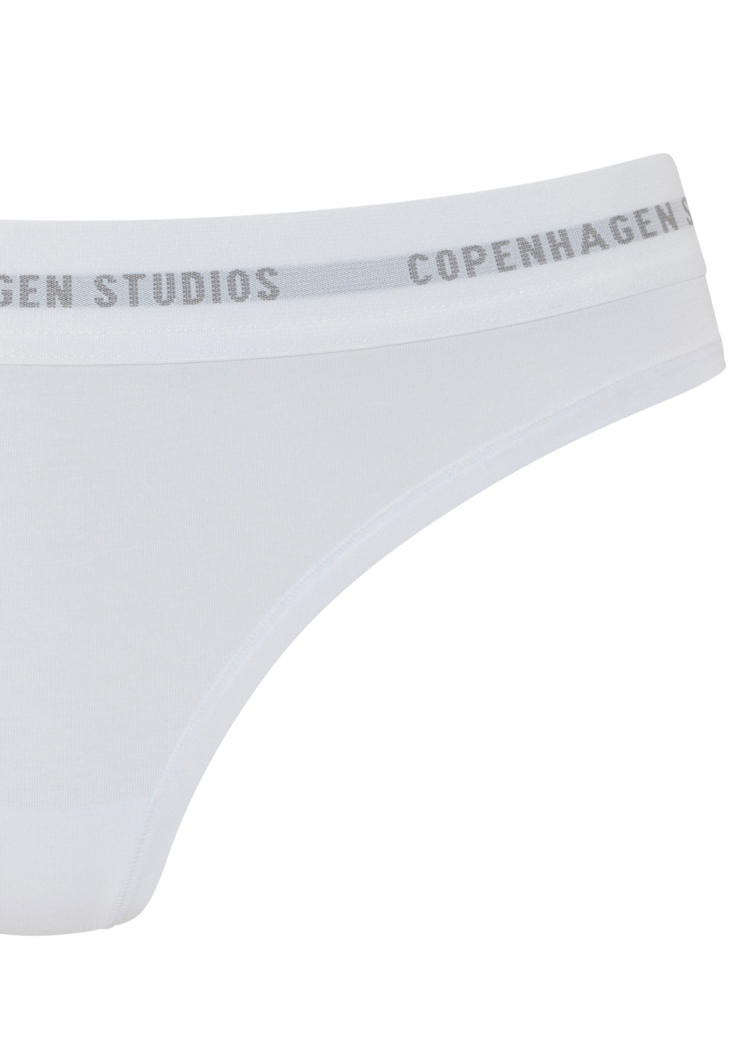 Copenhagen Studios String met zachte logo-bund en van elastische katoen-modal kwaliteit strings maat XL (42) wit