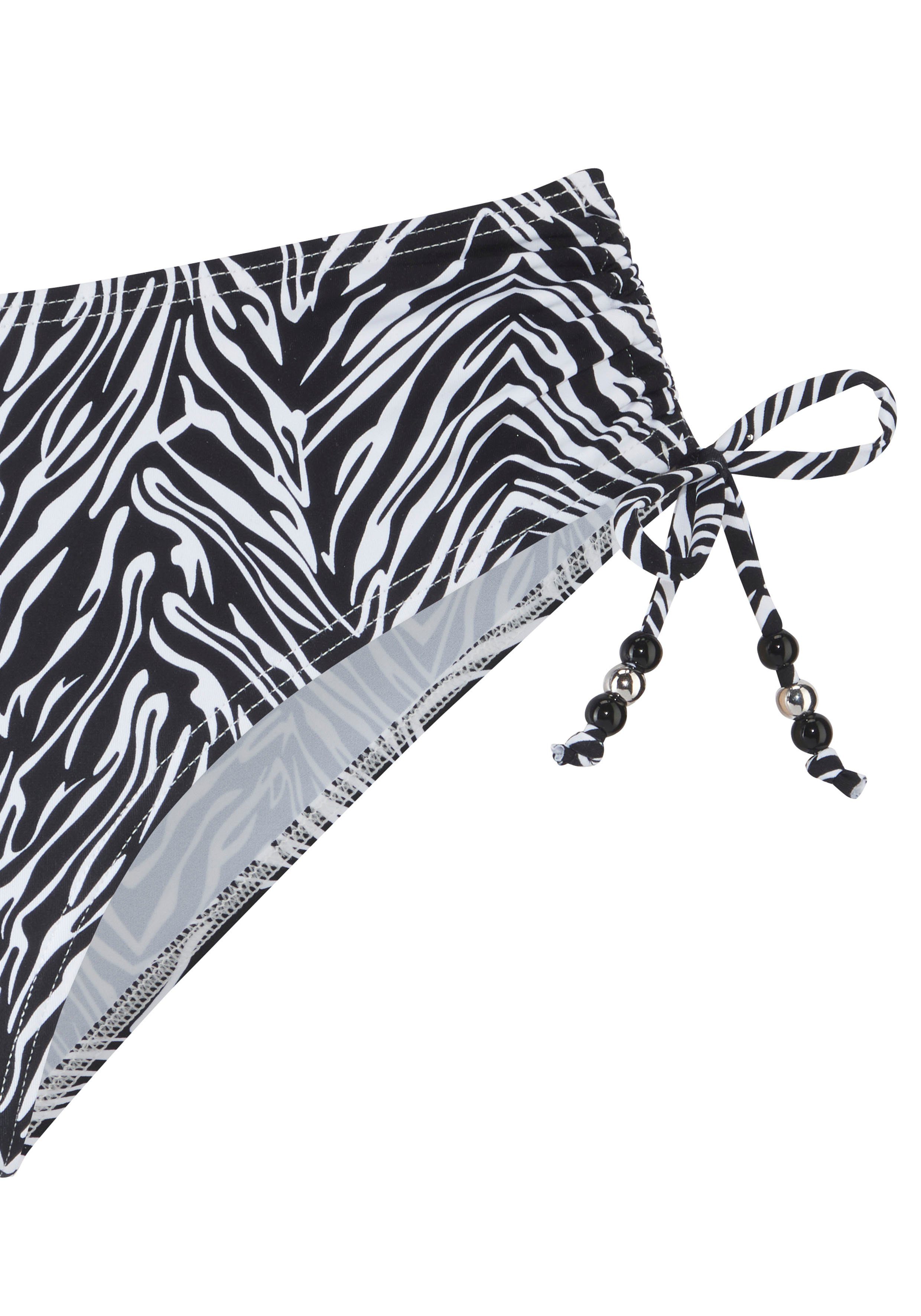 s.Oliver RED LABEL Beachwear Bikinibroekje Kanto zijwaarts verstelbaar en in dieren-design